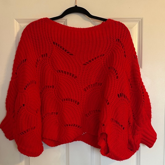 Elodie Sweaters - Red Cropped Women's Sweater